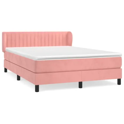 Sommier à lattes de lit avec matelas Rose 140x190 cm Velours 2