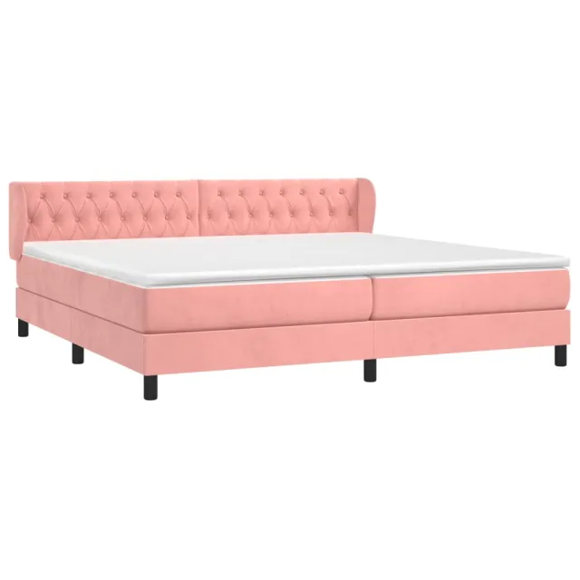 Sommier à lattes de lit avec matelas Rose 200x200 cm Velours