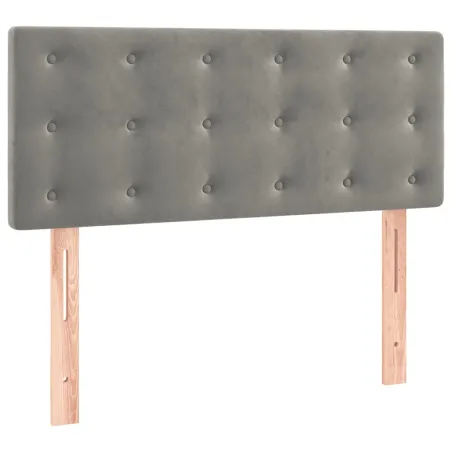 Sommier à lattes de lit et matelas Gris clair 90x190 cm Velours