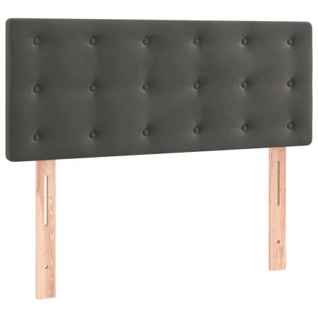 Sommier à lattes de lit et matelas Gris foncé 90x200 cm Velours