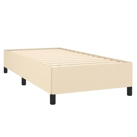 Sommier à lattes de lit avec matelas Crème 80x200 cm Tissu