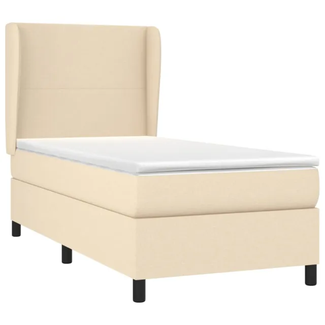 Sommier à lattes de lit avec matelas Crème 100x200 cm Tissu