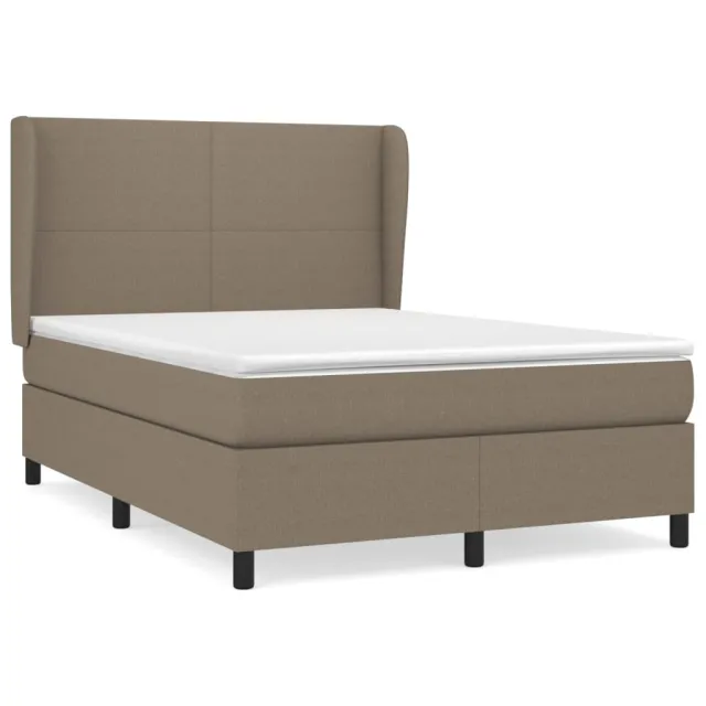 Sommier à lattes de lit avec matelas Taupe 140x200 cm Tissu