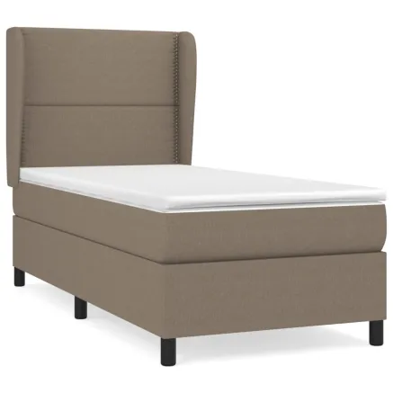 Sommier à lattes de lit avec matelas Taupe 90x190 cm Tissu 2