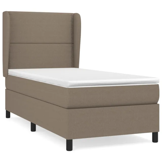 Sommier à lattes de lit avec matelas Taupe 90x200 cm Tissu
