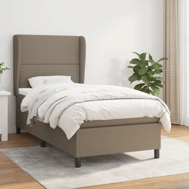 Sommier à lattes de lit avec matelas Taupe 100x200 cm Tissu