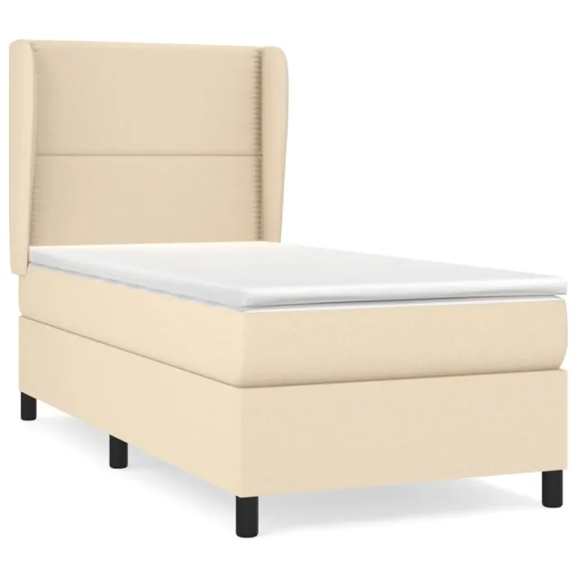Sommier à lattes de lit avec matelas Crème 100x200 cm Tissu