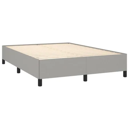 Sommier à lattes de lit avec matelas Gris clair 140x190cm Tissu