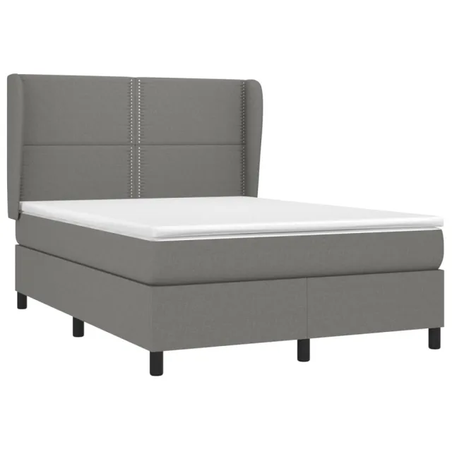 Sommier à lattes de lit avec matelas Gris foncé 140x190cm Tissu