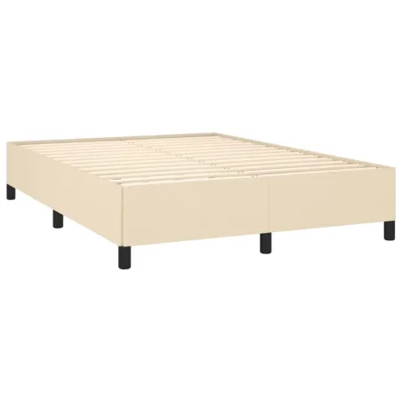 Sommier à lattes de lit avec matelas Crème 140x200 cm Tissu