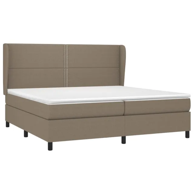 Sommier à lattes de lit avec matelas Taupe 200x200 cm Tissu
