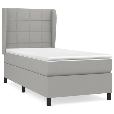 Sommier à lattes de lit avec matelas Gris clair 80x200 cm Tissu 2
