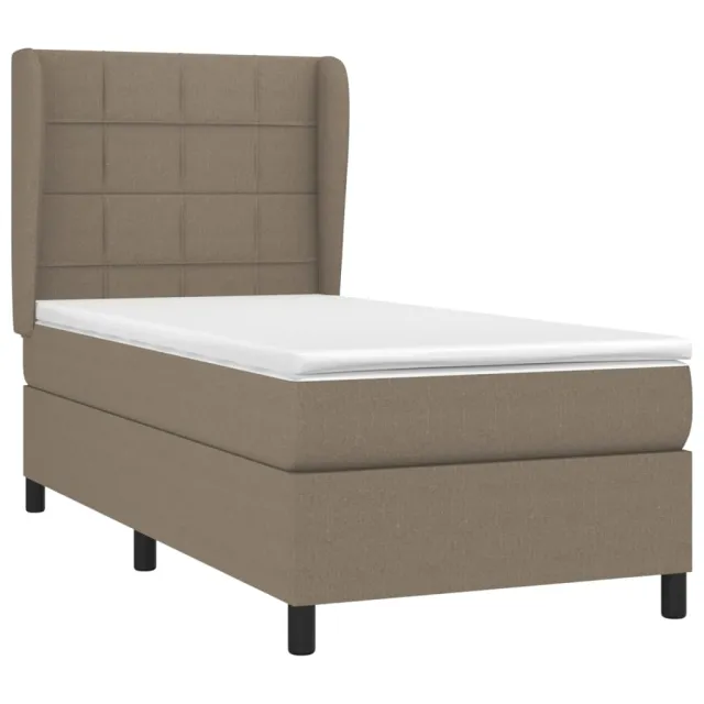 Sommier à lattes de lit avec matelas Taupe 80x200 cm Tissu