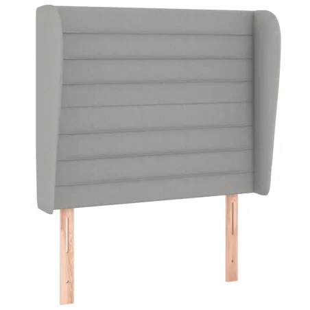 Sommier à lattes de lit avec matelas Gris clair 100x200cm Tissu