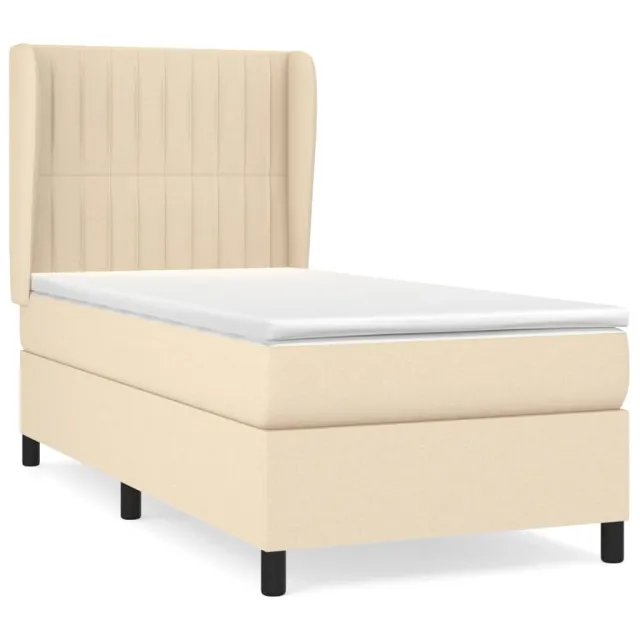 Sommier à lattes de lit avec matelas Crème 80x200 cm Tissu
