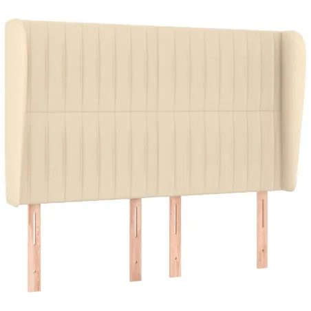 Sommier à lattes de lit avec matelas Crème 140x200 cm Tissu