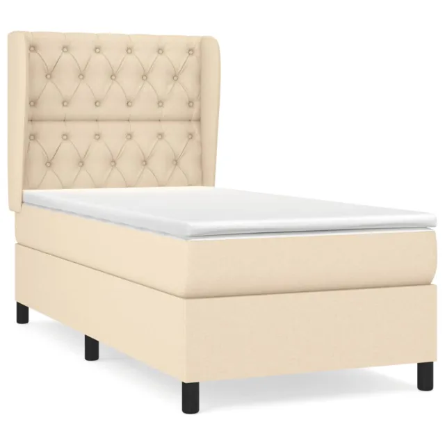 Sommier à lattes de lit avec matelas Crème 80x200 cm Tissu