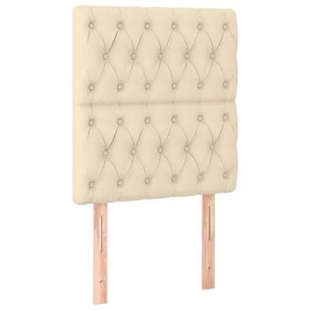 Sommier à lattes de lit avec matelas Crème 80x200 cm Tissu