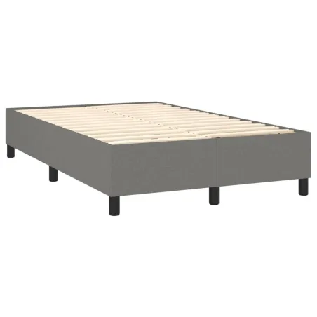 Sommier à lattes de lit avec matelas Gris foncé 140x190cm Tissu
