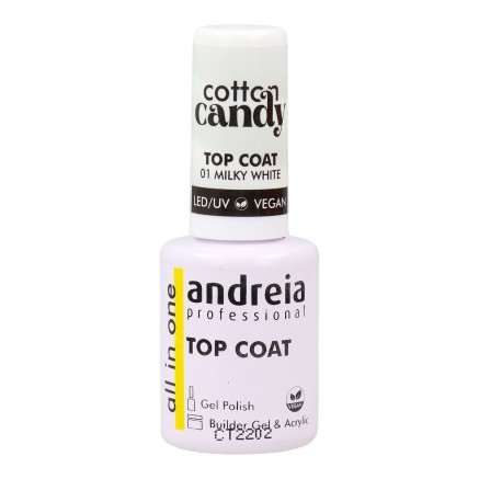 Nagellak Fixer Andreia Cotton Candy Top Coat Nº 01 Milky White 10,5 m