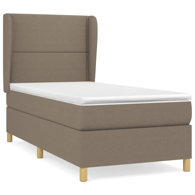 Sommier à lattes de lit avec matelas Taupe 100x200 cm Tissu