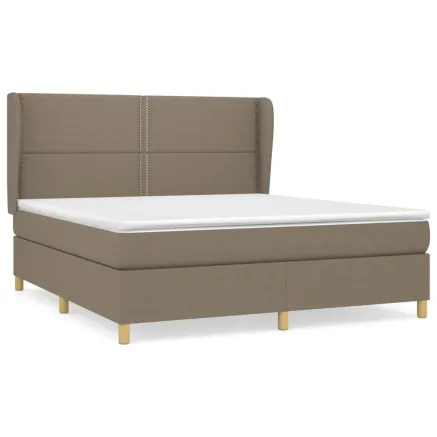 Sommier à lattes de lit avec matelas Taupe 180x200 cm Tissu 2