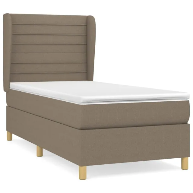 Sommier à lattes de lit avec matelas Taupe 80x200 cm Tissu
