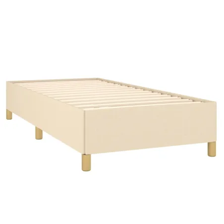 Sommier à lattes de lit avec matelas Crème 90x200 cm Tissu