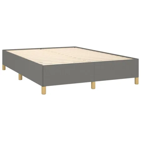 Sommier à lattes de lit avec matelas Gris foncé 140x190cm Tissu