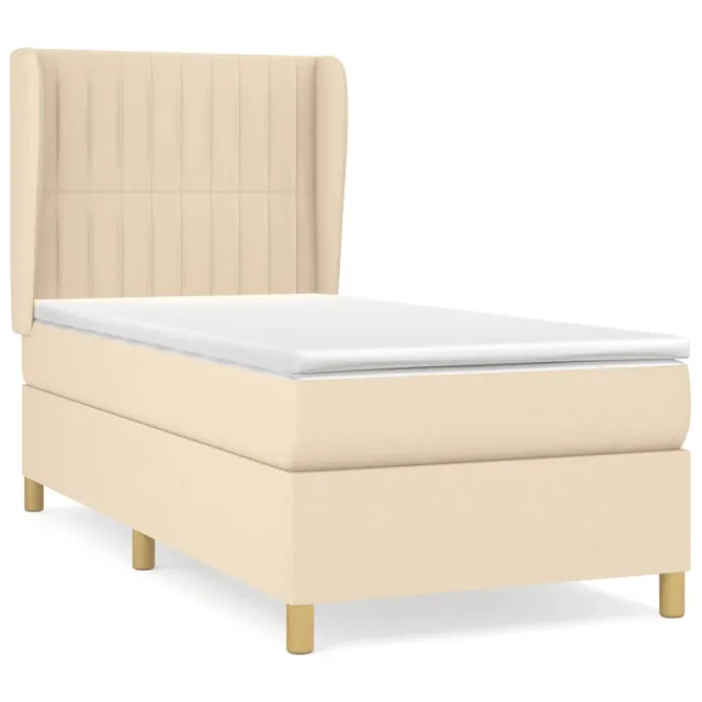 Sommier à lattes de lit avec matelas Crème 80x200 cm Tissu