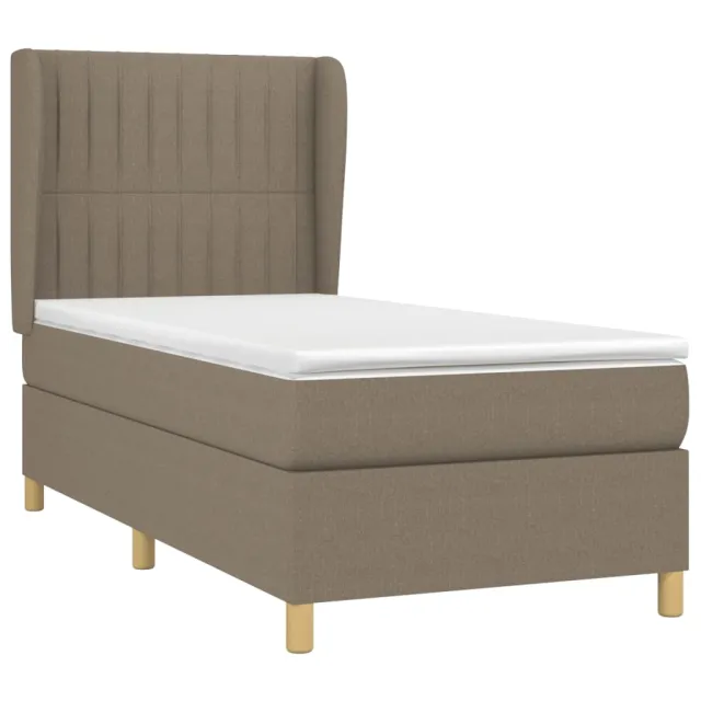Sommier à lattes de lit avec matelas Taupe 90x190 cm Tissu