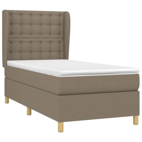 Sommier à lattes de lit avec matelas Taupe 80x200 cm Tissu