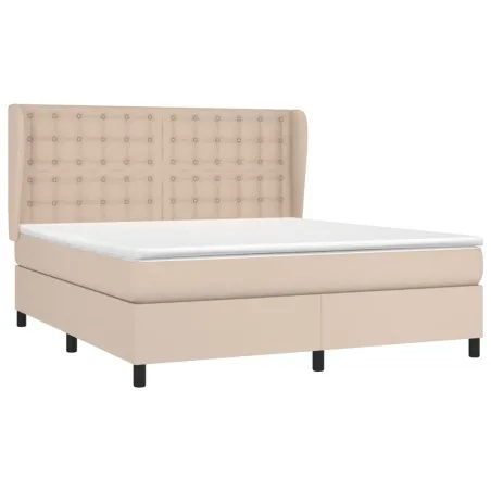 Sommier à lattes de lit avec matelas Cappuccino 180x200 cm