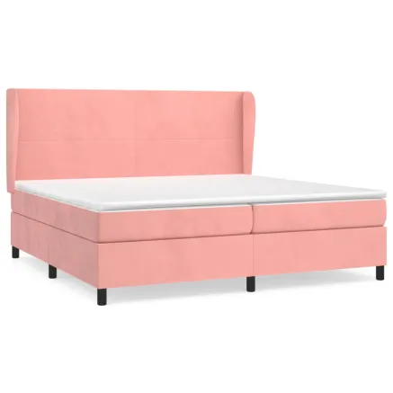 Sommier à lattes de lit avec matelas Rose 200x200 cm Velours 2