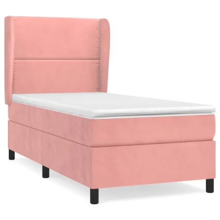 Sommier à lattes de lit avec matelas Rose 90x190 cm Velours