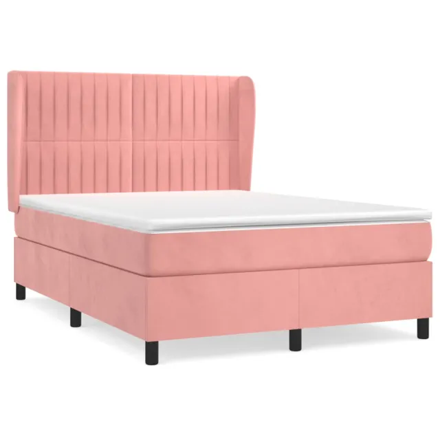 Sommier à lattes de lit avec matelas Rose 140x190 cm Velours