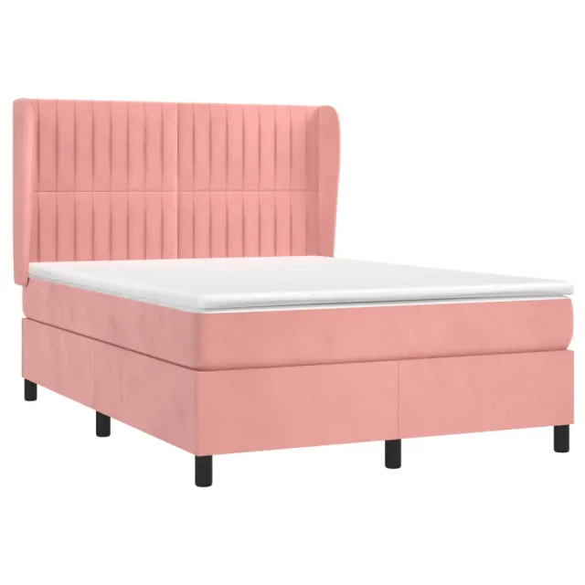 Sommier à lattes de lit avec matelas Rose 140x190 cm Velours