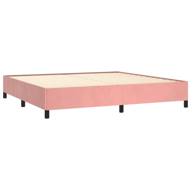 Sommier à lattes de lit avec matelas Rose 200x200 cm Velours
