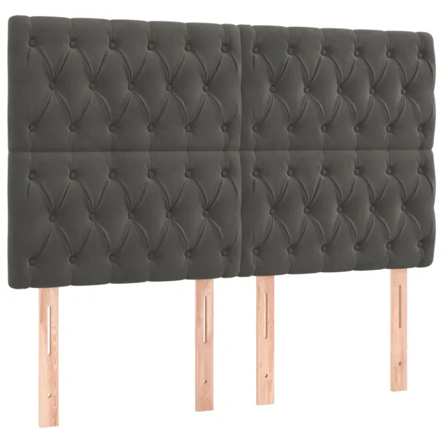 Sommier à lattes de lit et matelas Gris foncé 160x200cm Velours