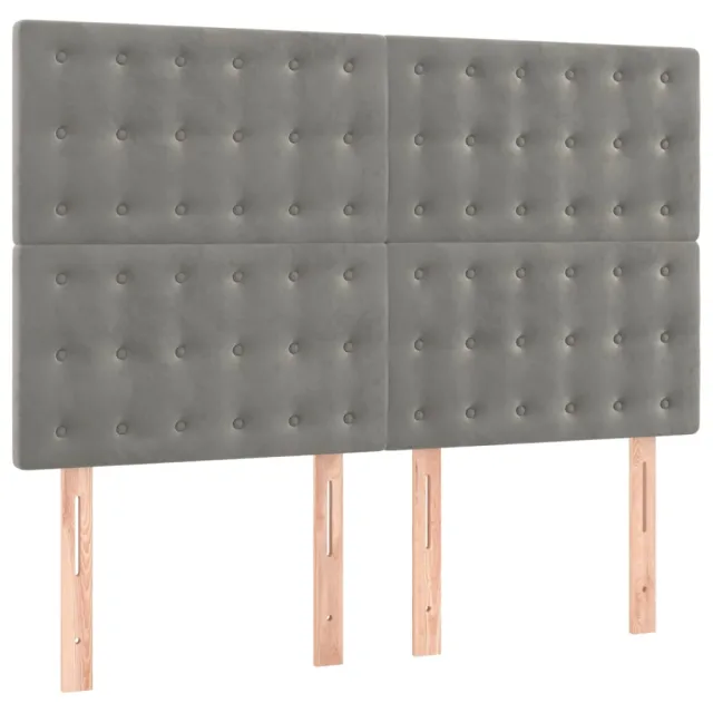 Sommier à lattes de lit et matelas Gris clair 140x200cm Velours