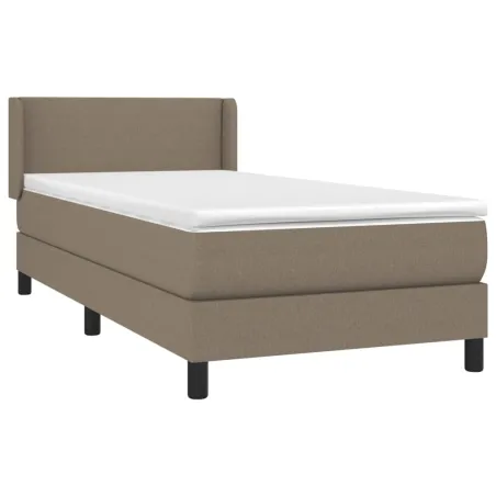 Sommier à lattes de lit avec matelas Taupe 80x200 cm Tissu
