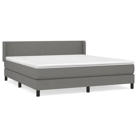 Sommier à lattes de lit avec matelas Gris foncé 160x200cm Tissu 2