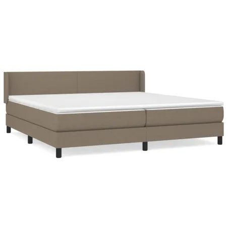 Sommier à lattes de lit avec matelas Taupe 200x200 cm Tissu