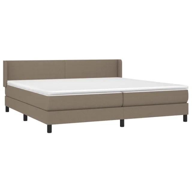 Sommier à lattes de lit avec matelas Taupe 200x200 cm Tissu