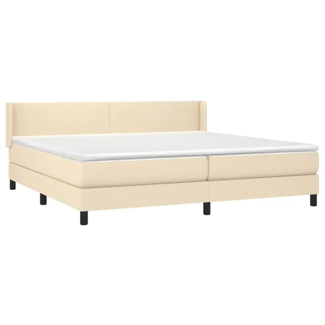 Sommier à lattes de lit avec matelas Crème 200x200 cm Tissu