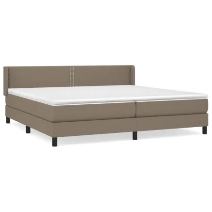 Sommier à lattes de lit avec matelas Taupe 200x200 cm Tissu 2