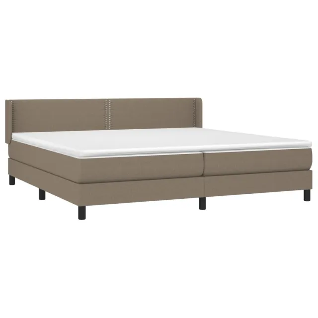 Sommier à lattes de lit avec matelas Taupe 200x200 cm Tissu