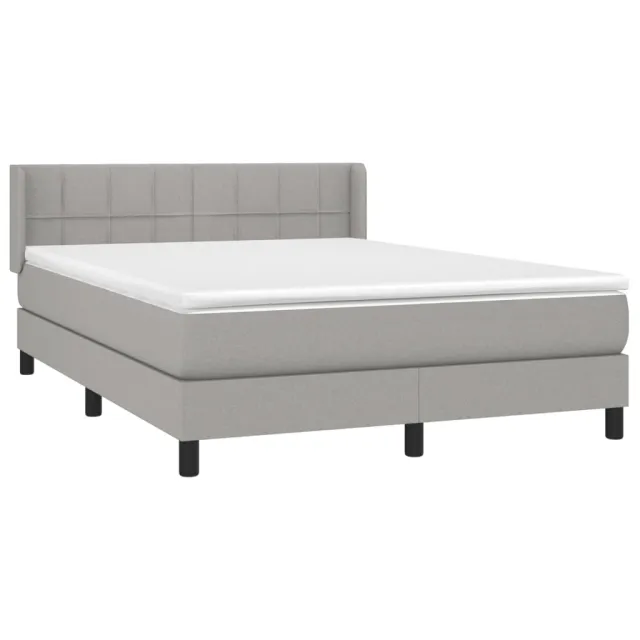 Sommier à lattes de lit avec matelas Gris clair 140x200cm Tissu