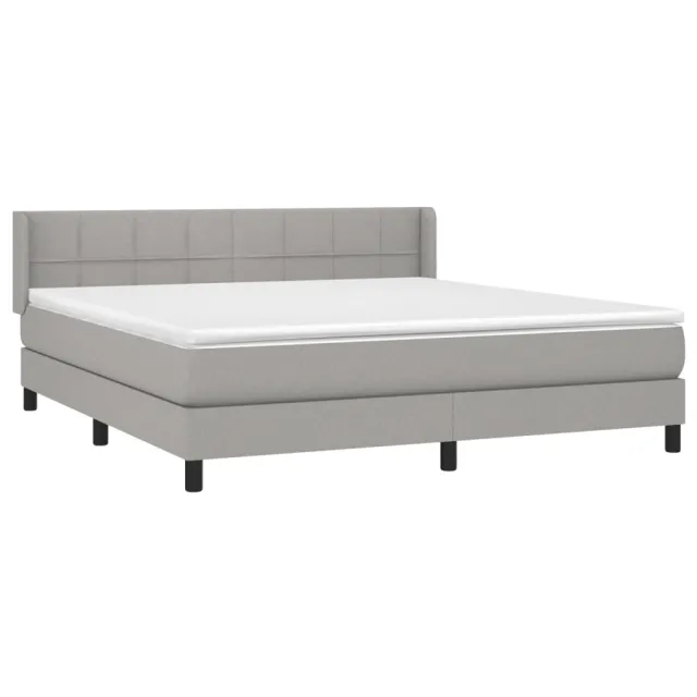 Sommier à lattes de lit avec matelas Gris clair 180x200cm Tissu