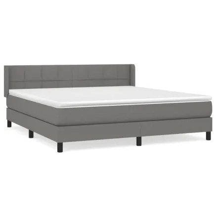 Sommier à lattes de lit avec matelas Gris foncé 180x200cm Tissu 2